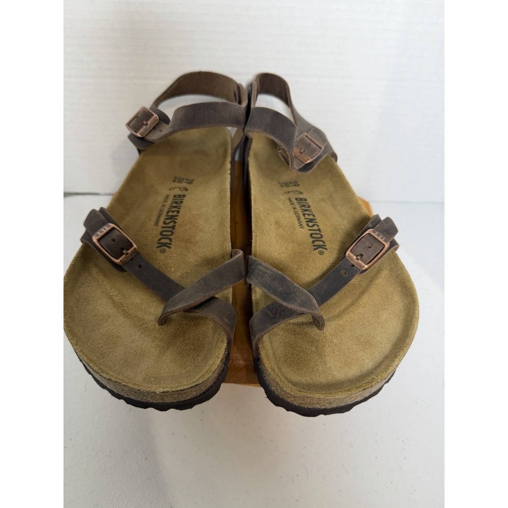 Birkenstock Leather Sandals‎ Brown 39 L8/M6 Germany Cork Footbed